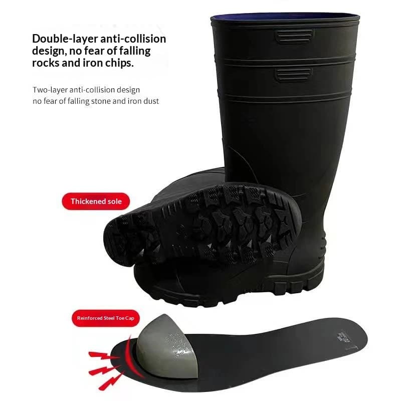 S5 Anti-Static Waterproof PVC Safety Boots with Steel Toe & Midsole 3