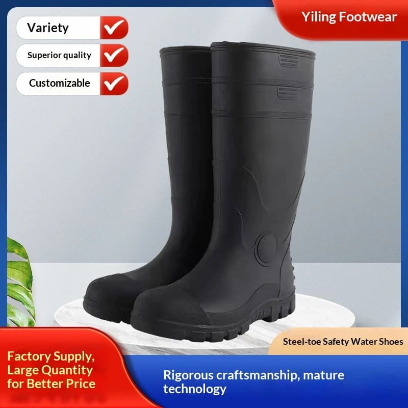 S5 Anti-Static Waterproof PVC Safety Boots with Steel Toe & Midsole 5