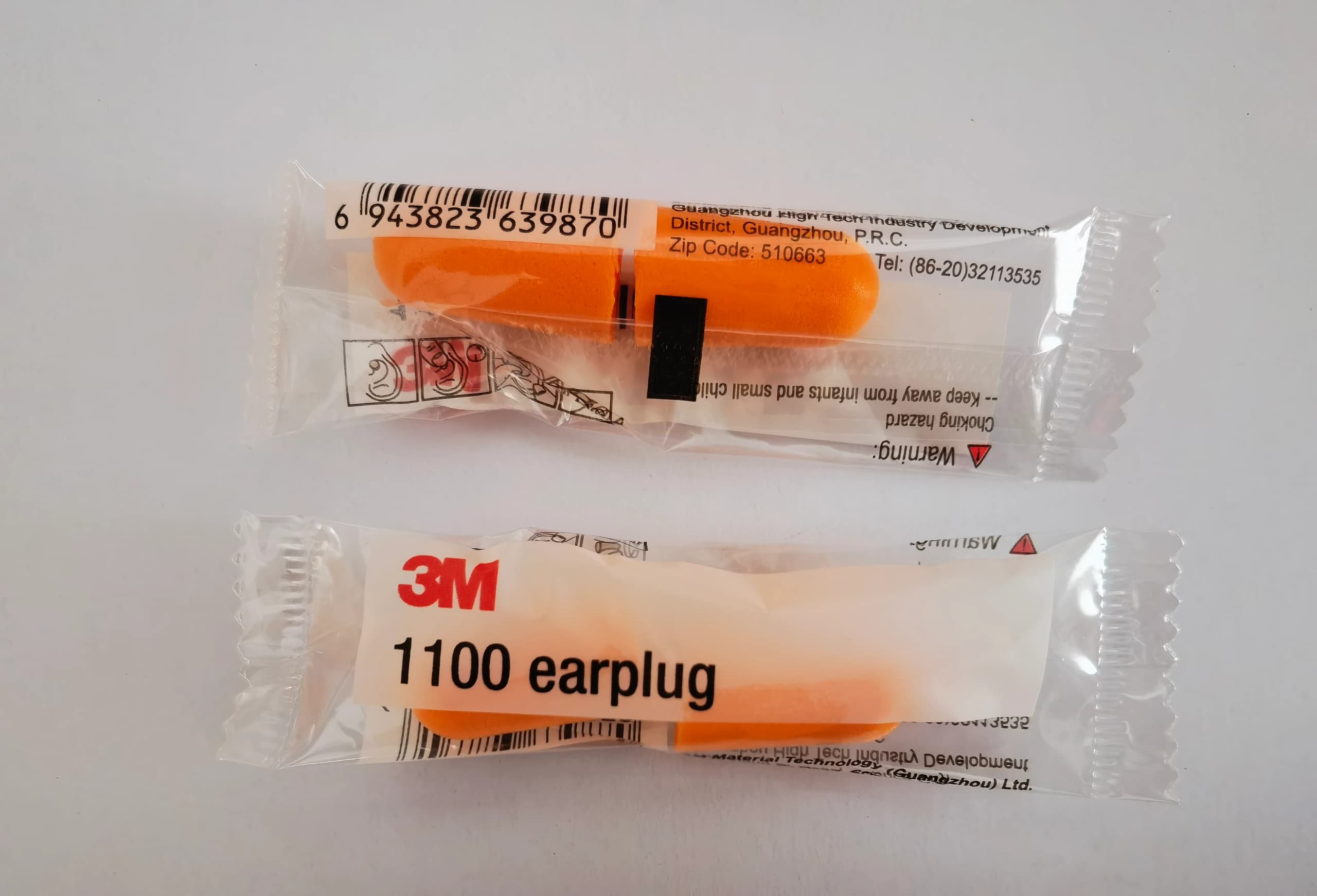 3M 1100 Disposable Foam Earplugs, Individually Packed, Orange 2
