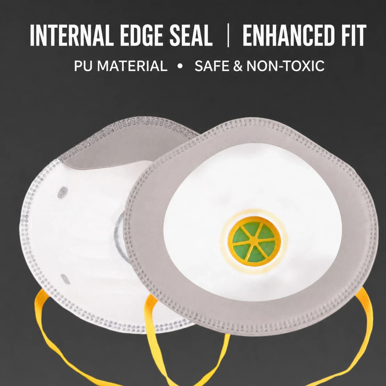 Cup-shaped valved respirator product view