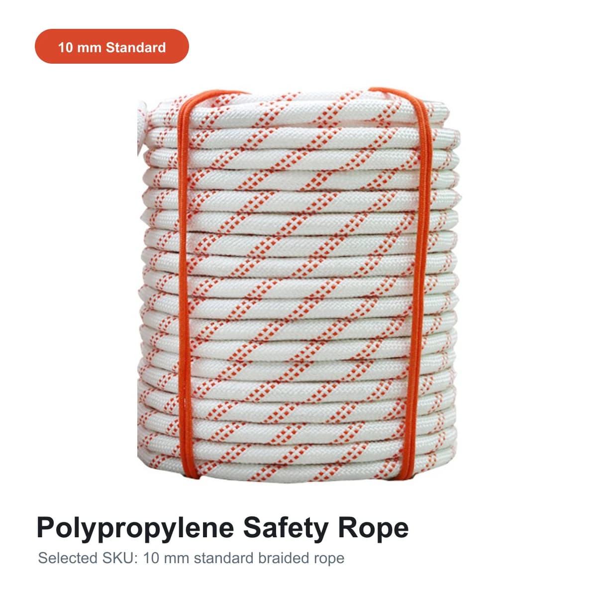 10 mm Polypropylene Safety Rope for Work-at-Height and Rescue Use
