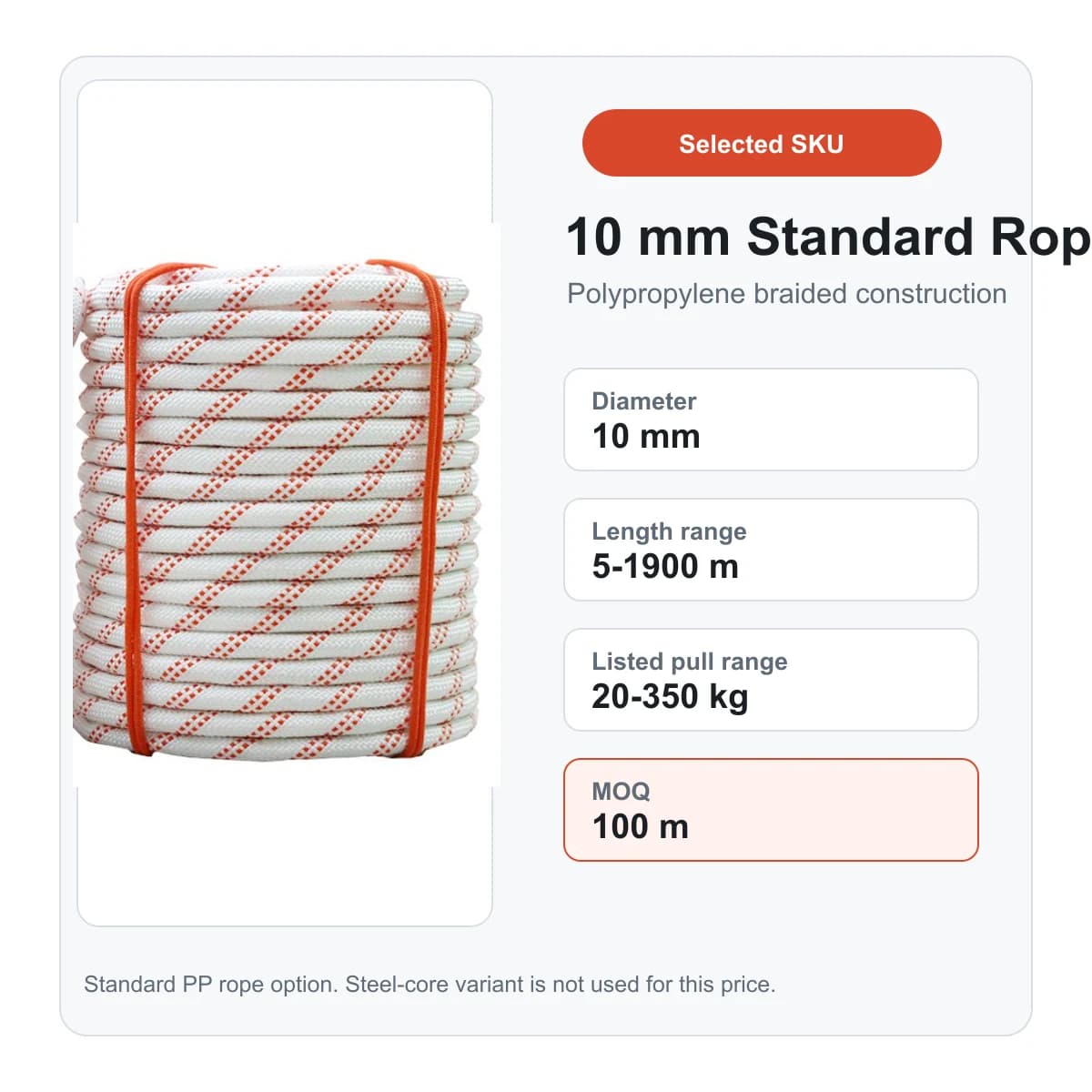 10 mm Polypropylene Safety Rope for Work-at-Height and Rescue Use 2