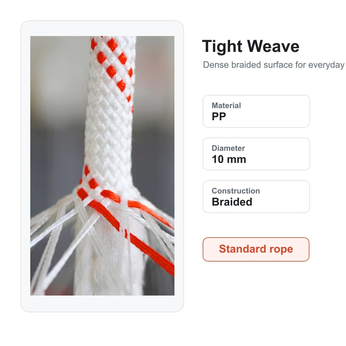 10 mm Polypropylene Safety Rope for Work-at-Height and Rescue Use 5