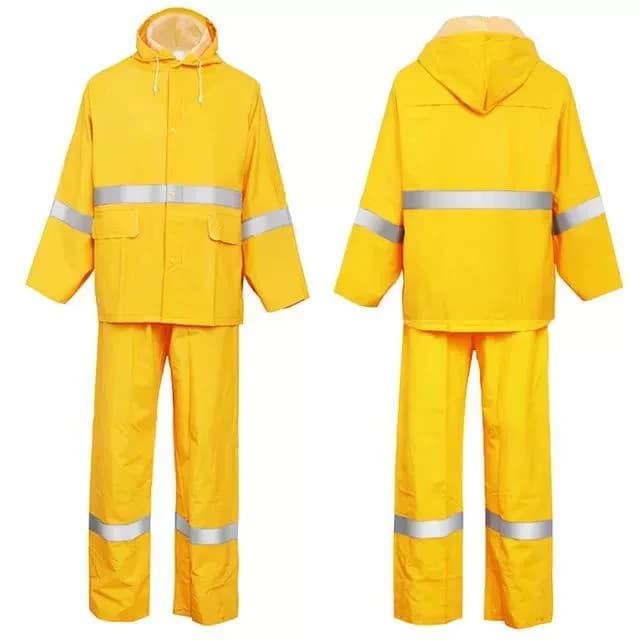 Yellow PVC/Polyester Rain Suit Set - XL 2