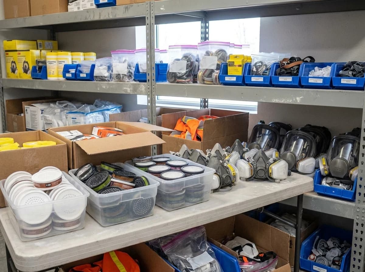 Respirator purchasing has to include filter, cartridge, cleaning, storage, fit-test, and replacement planning.