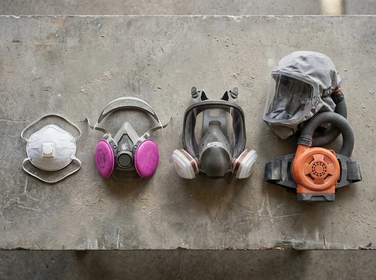 Respirator type, filter class, facepiece design, and powered airflow all solve different construction exposure problems.