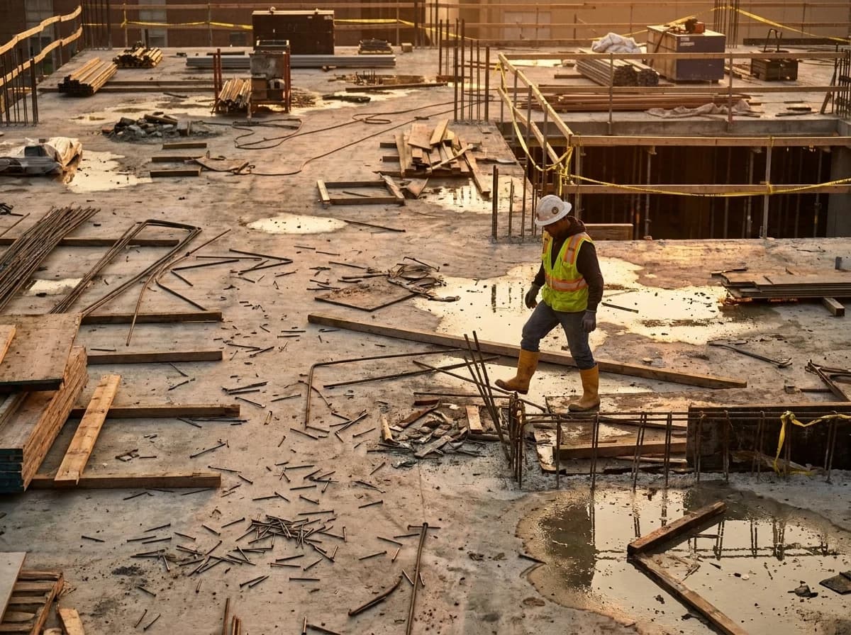 Active construction sites present a wider range of foot hazards than almost any other workplace.