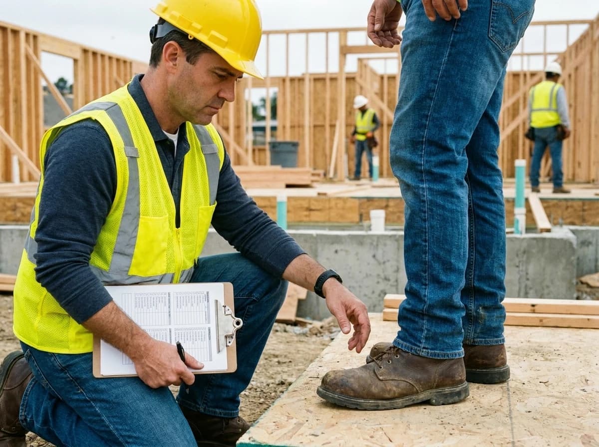 OSHA 29 CFR 1926.95/96 mandates protective footwear wherever falling objects, punctures or electrical hazards are possible.