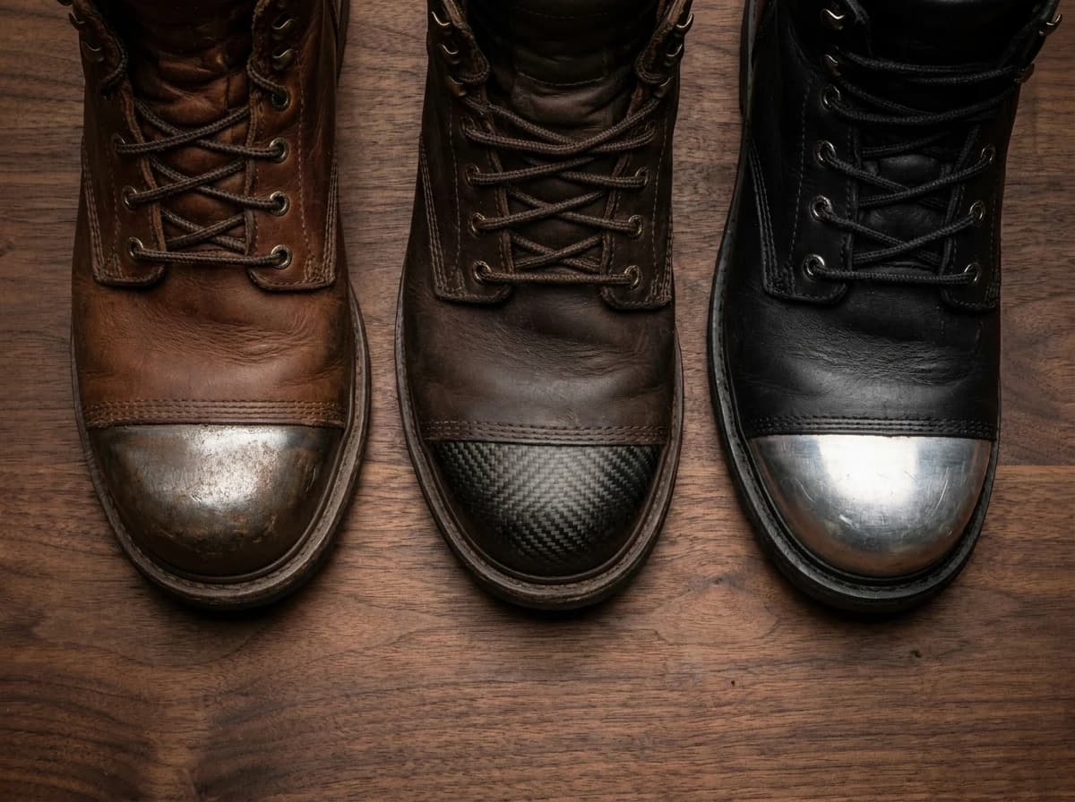 Modern safety boots offer steel, composite, or aluminium toe caps — each with distinct trade-offs.