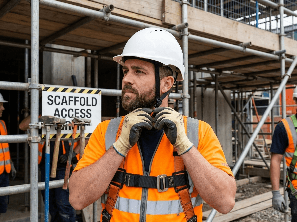 Chin straps help head protection stay in place during climbing, height work, wind, leaning, and fall exposure.