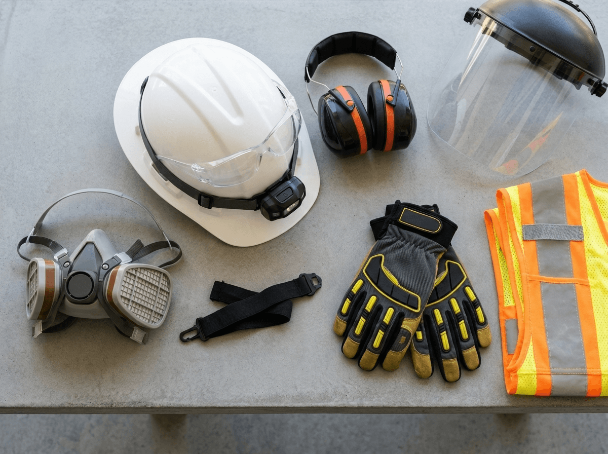 Head protection must work with eyewear, hearing protection, respirators, face shields, lamps, fall protection, and weather layers.