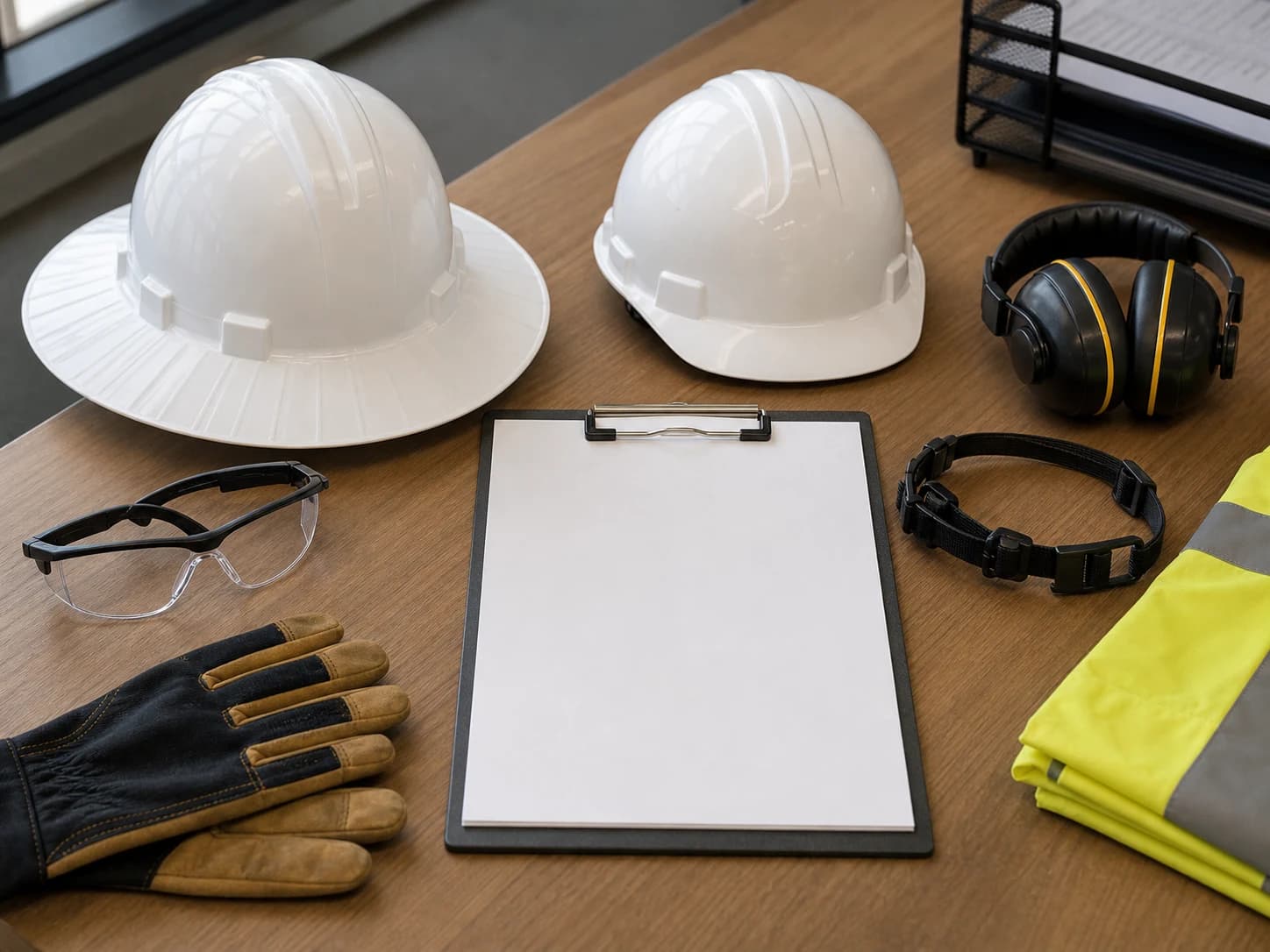A buyer checklist turns brim style, Type, Class, accessories, weather exposure, and replacement parts into a clearer purchase order.