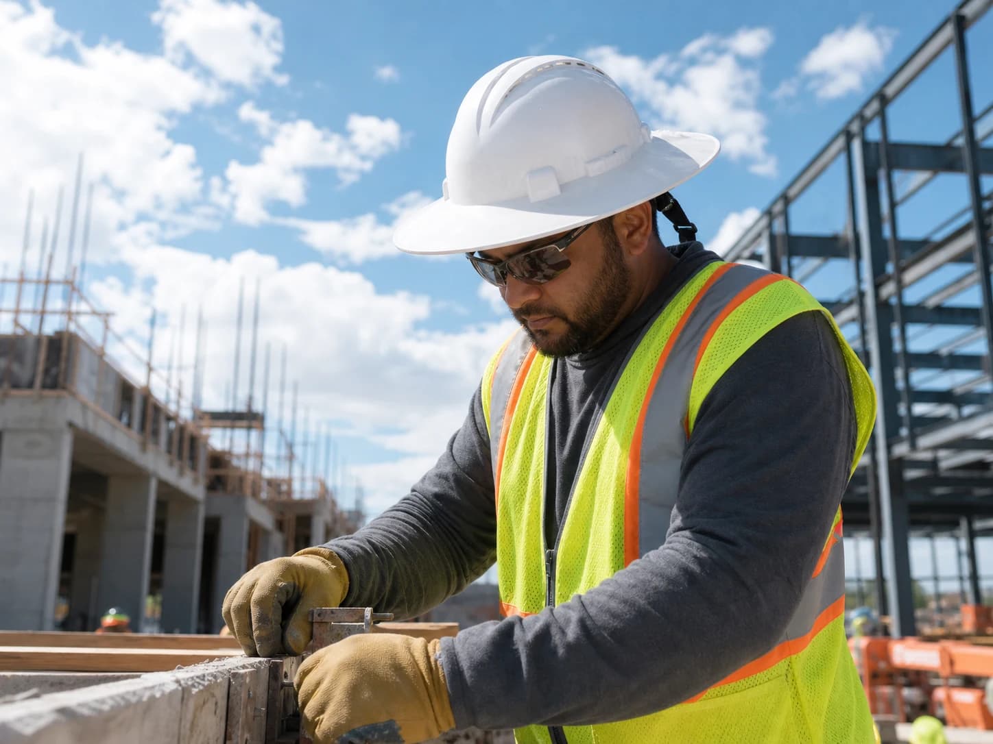 Full brim hard hats can help outdoor construction crews with sun, rain runoff, and all-around nuisance debris coverage.