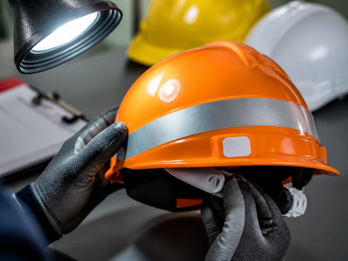 Labels, logos, and reflective tape should not hide required markings, shell damage, or inspection areas.