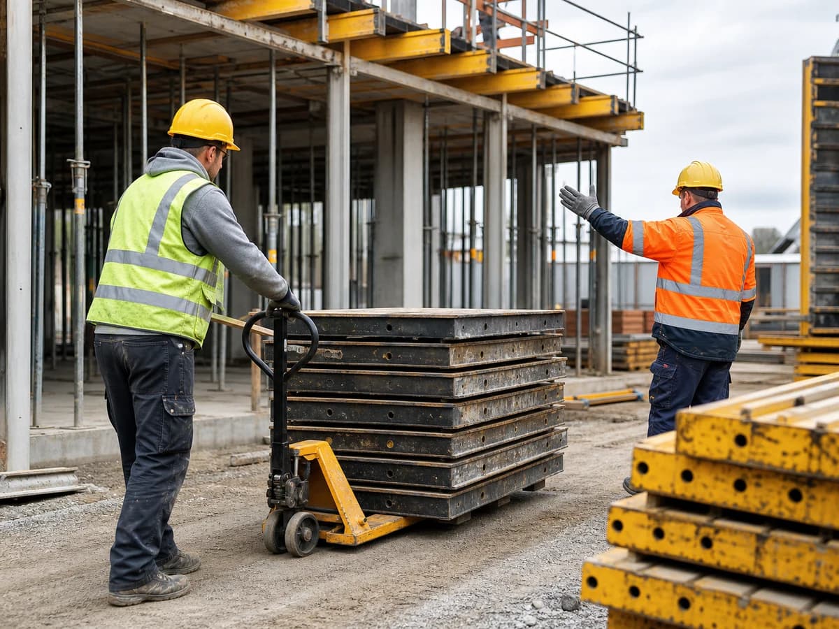 Yellow hard hats are a common baseline issue color for general construction workers and site crews.