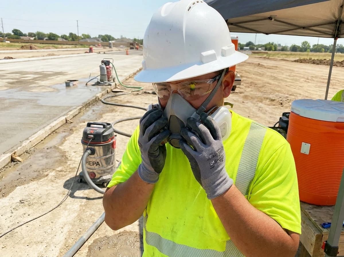 Respirators can add heat and breathing burden, so dust and silica work needs stronger heat planning instead of weaker protection.