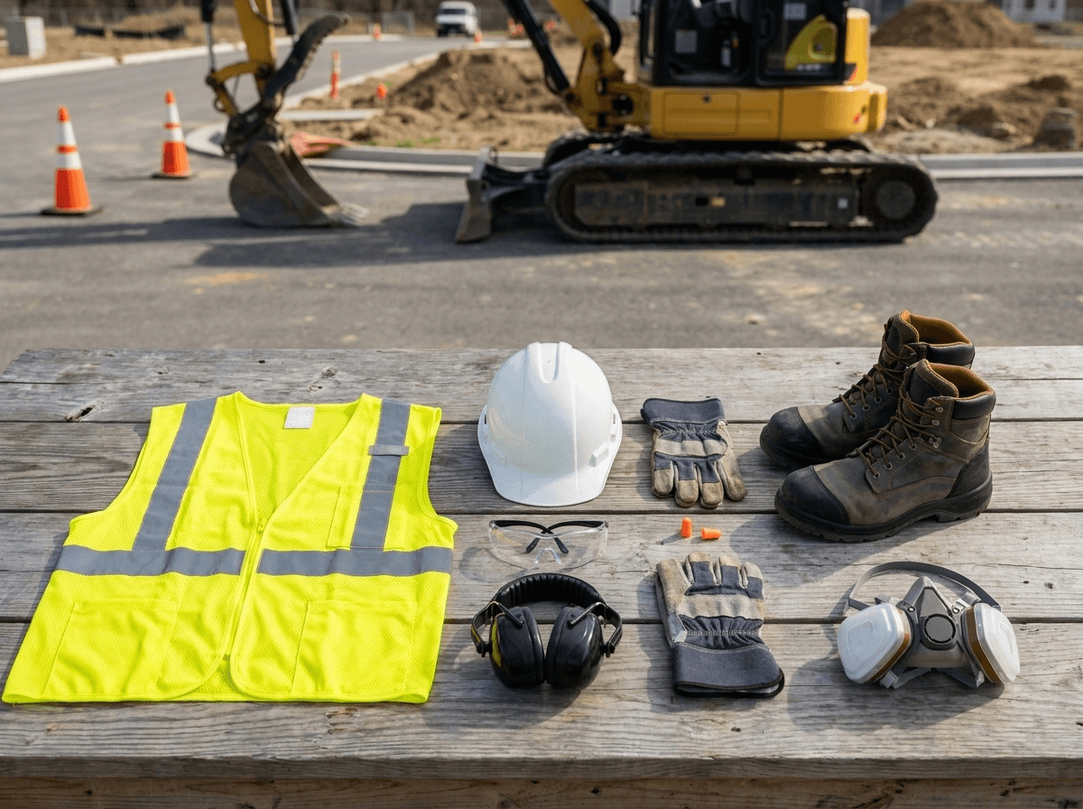 A practical operator PPE checklist should cover the cab, the machine access points, the walk-around inspection, and the active work zone around the equipment.