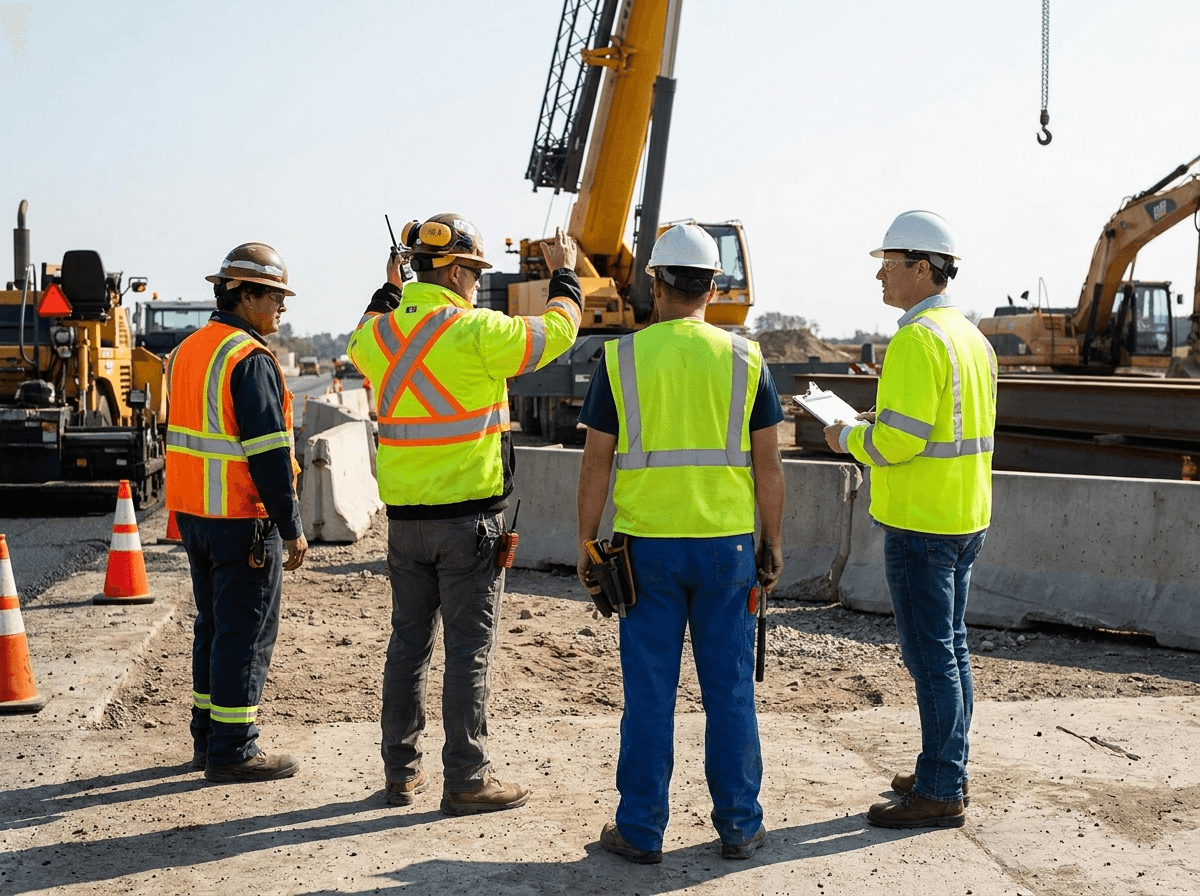 Different construction roles need different hi-vis garment systems, from visitor vests to Class 3 roadwork clothing.
