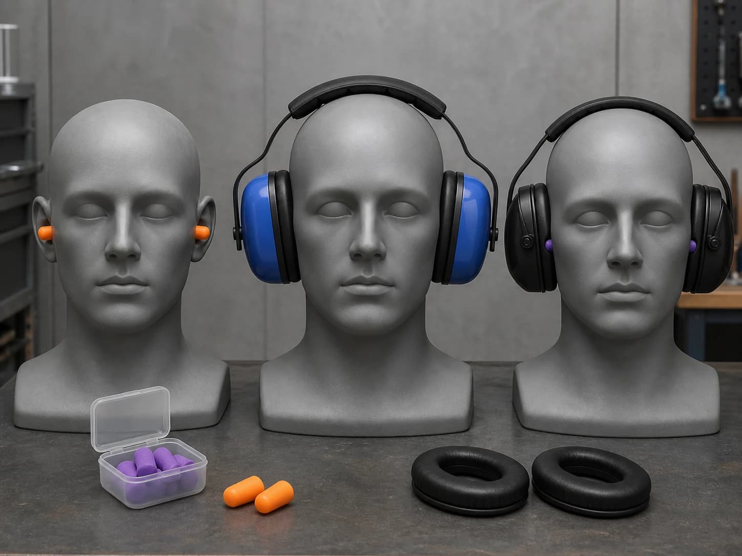 Earplug, earmuff, and dual-protection choices should balance measured exposure, fit, wear time, hygiene, and other PPE.