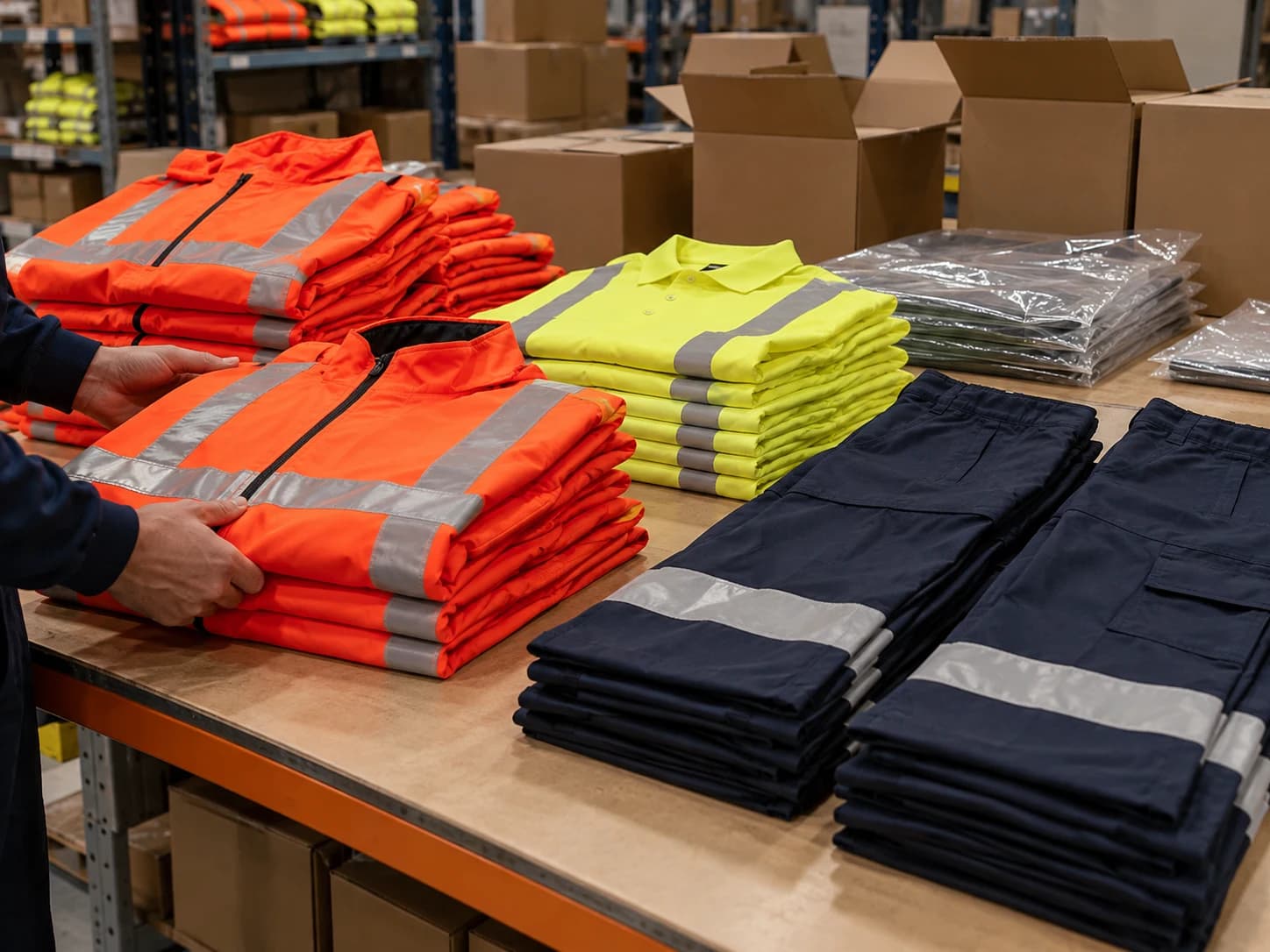 Allocate workwear by approved model, color and size, with cleaning rotation and reserve quantities based on site records.