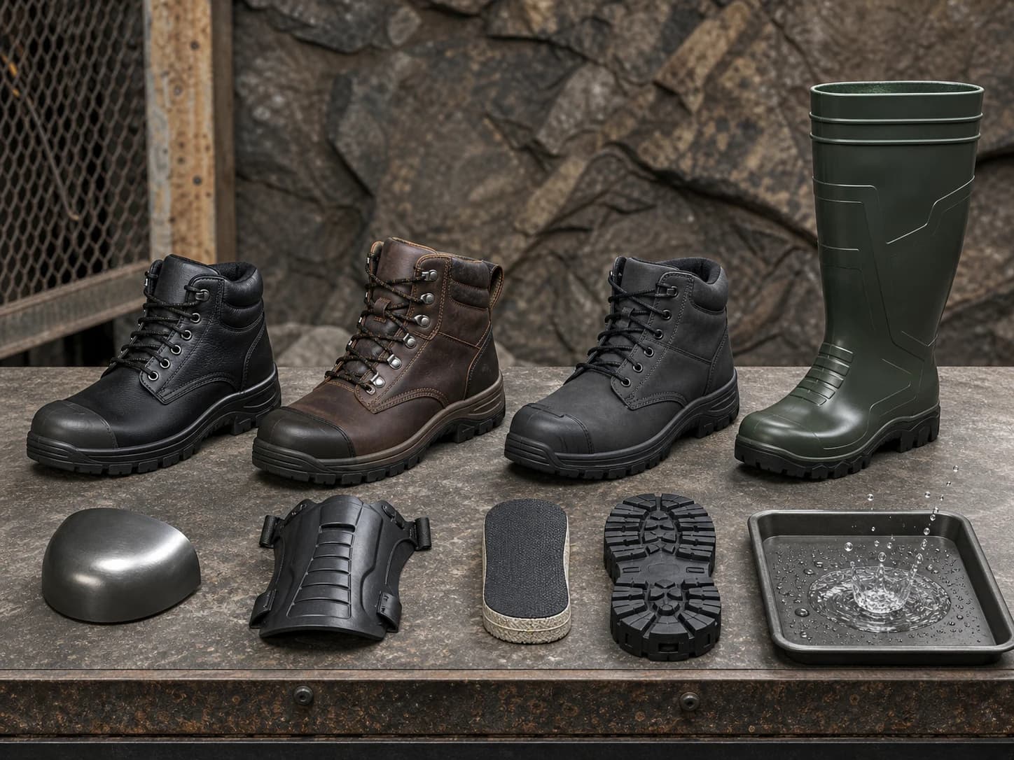 Toe, metatarsal, puncture, outsole, wet-work, electrical, and chemical requirements need separate verification.