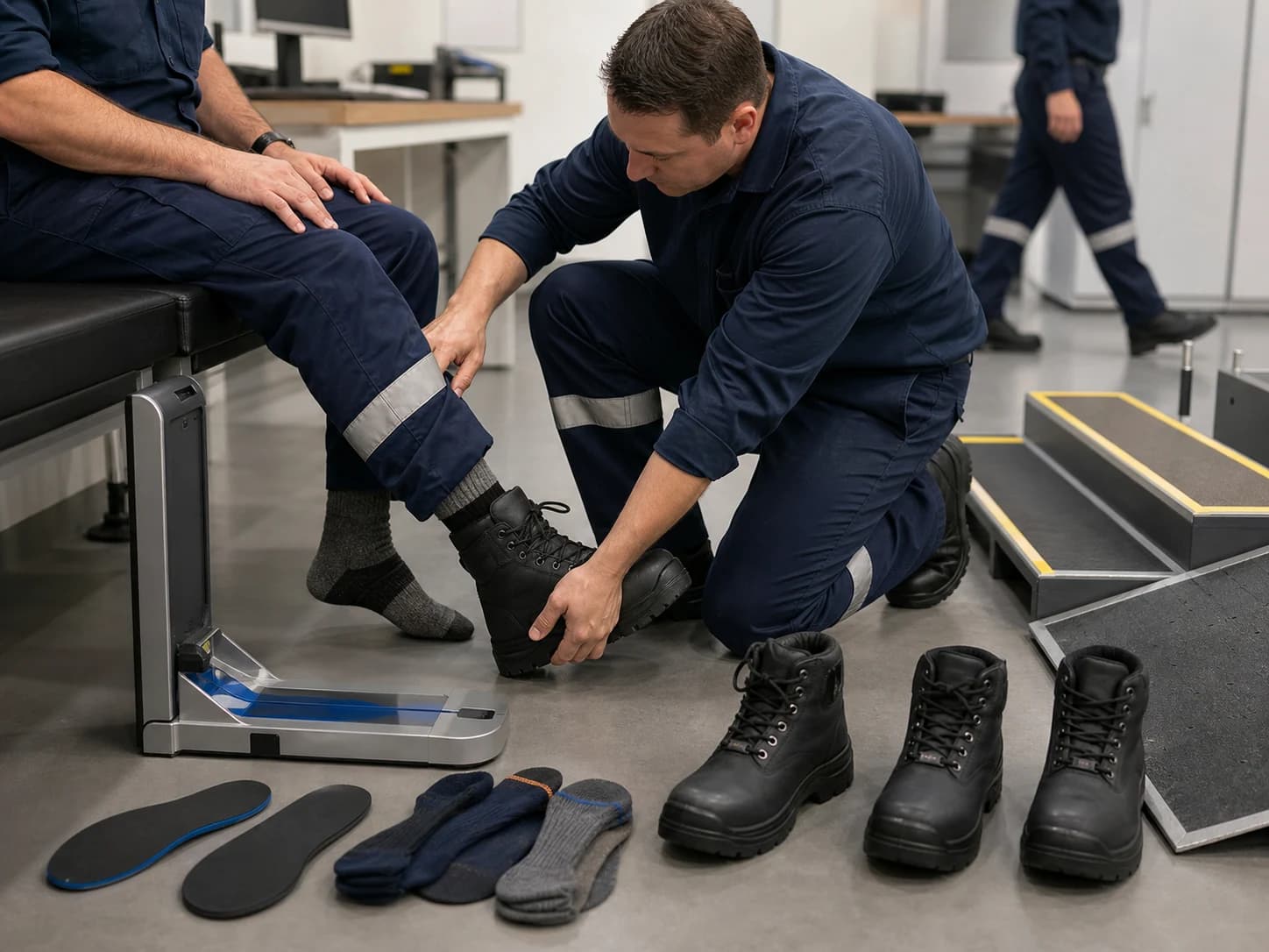 Representative workers should trial the exact boot with real socks, routes, vehicles, stairs, and shift conditions.