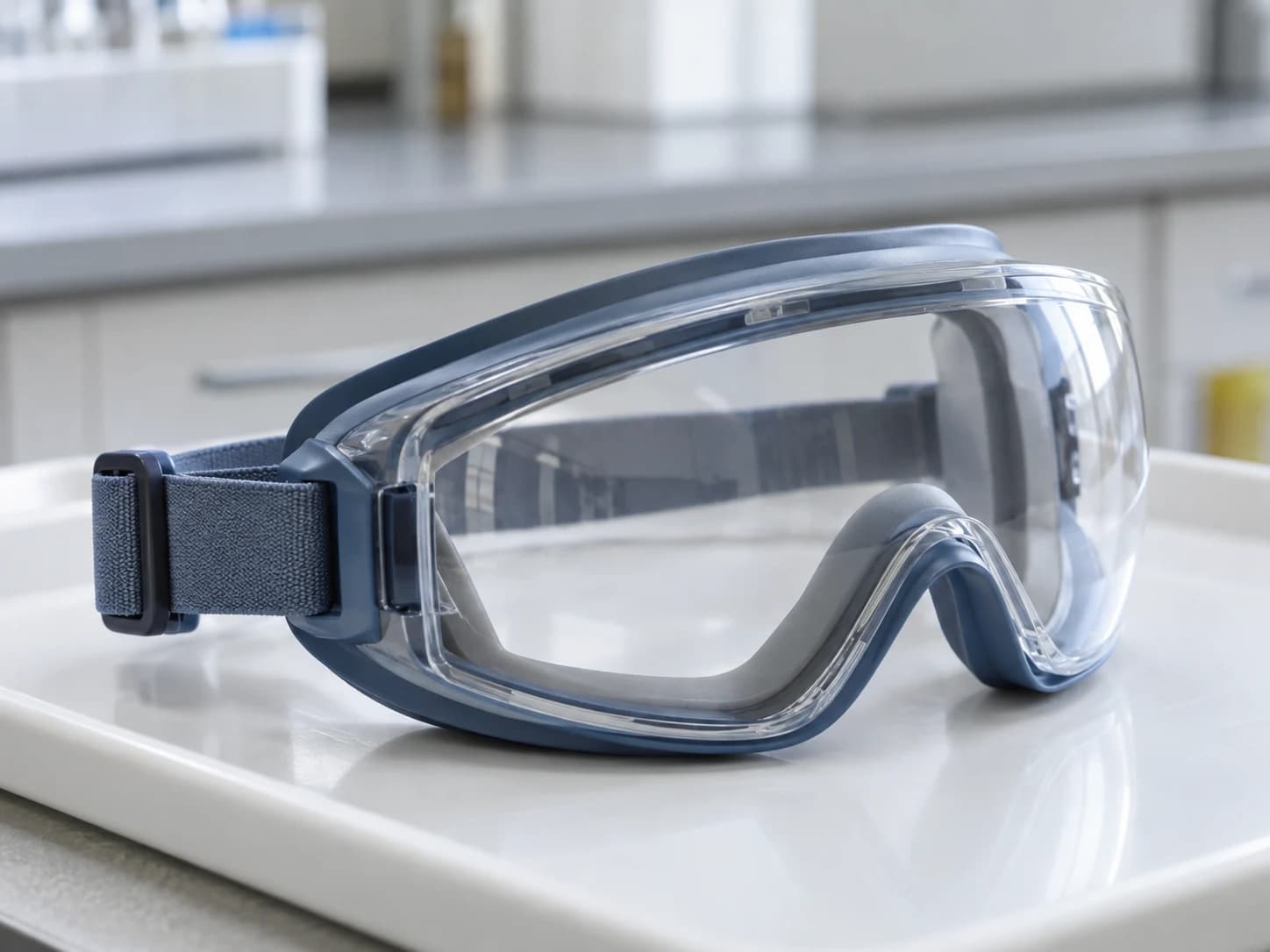 Seal and lens details are illustrative. Verify the complete goggle model's required dust or splash designation.