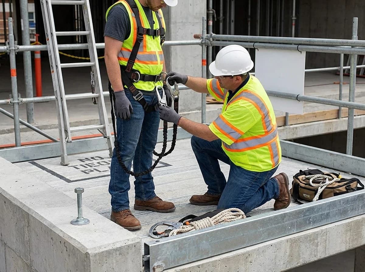 Fall protection for scaffold work depends on the scaffold type, erection phase, access route, anchorage, and rescue plan.
