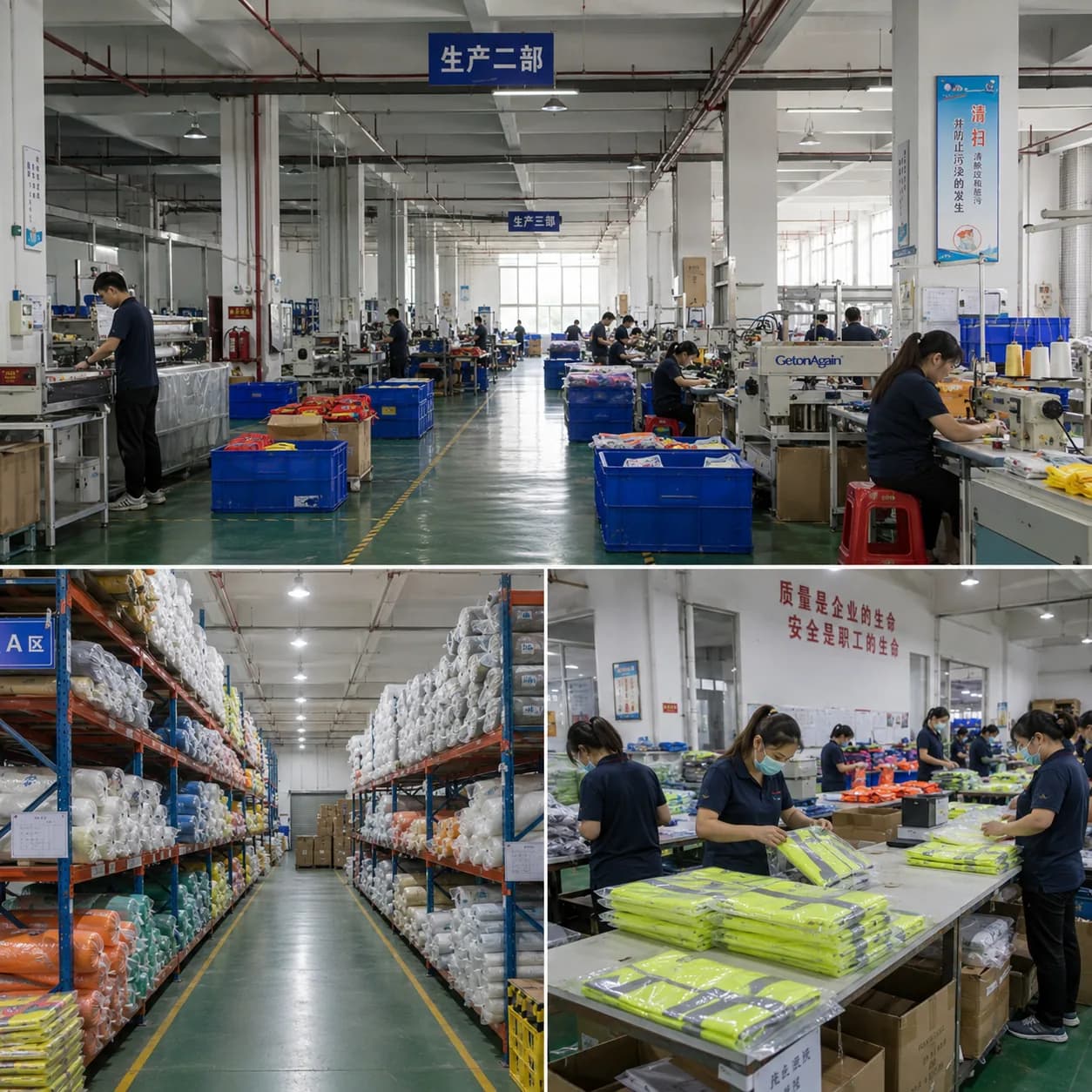 Workshop, warehouse, and packing