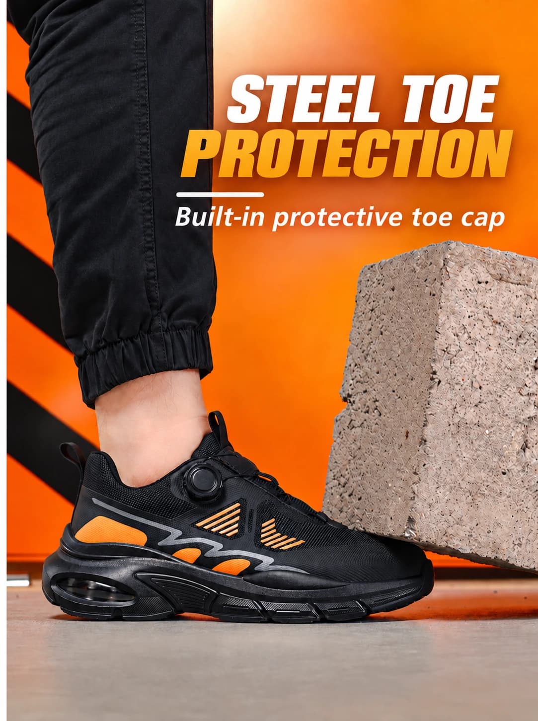 Built-in steel toe protection