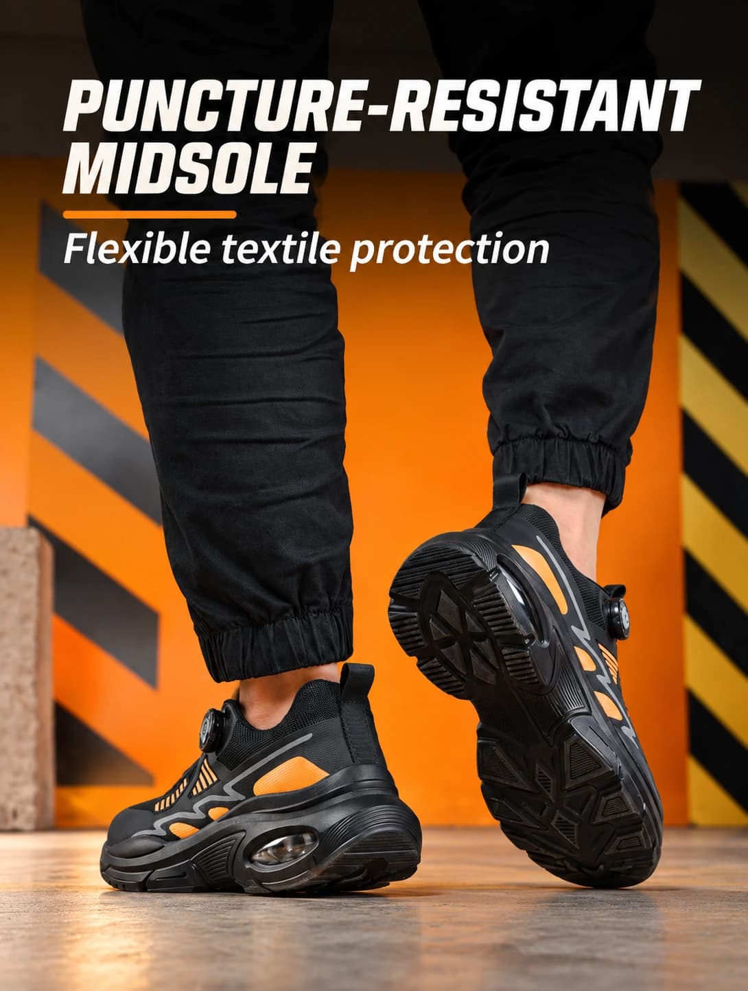Flexible puncture-resistant textile midsole