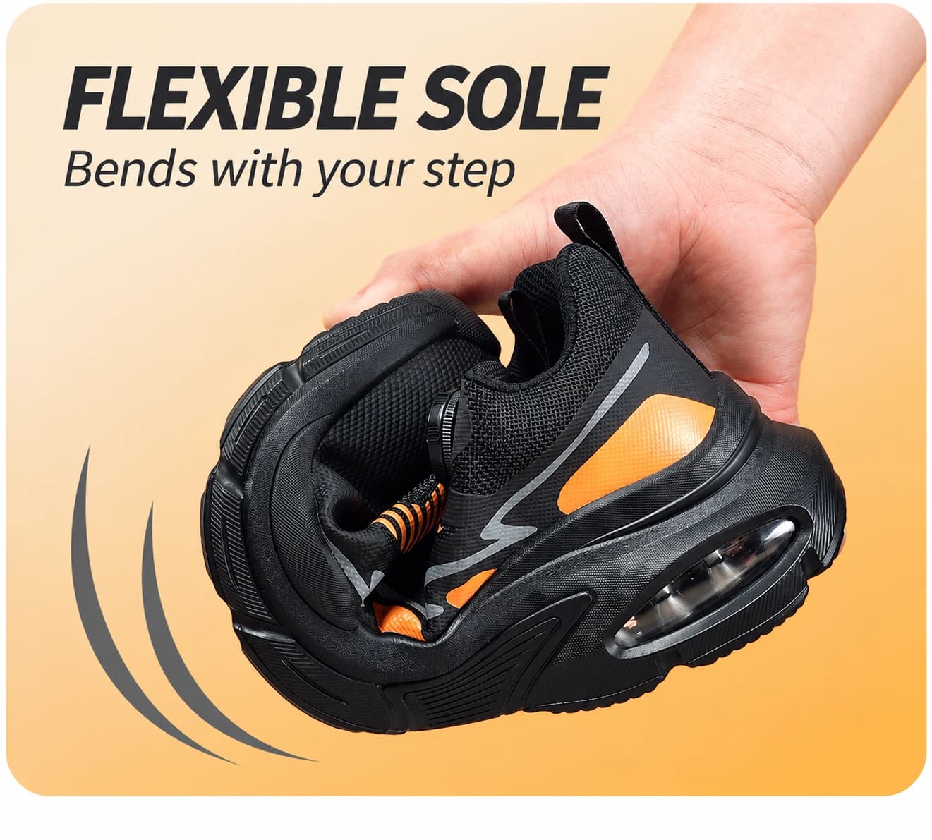 Flexible sole in use