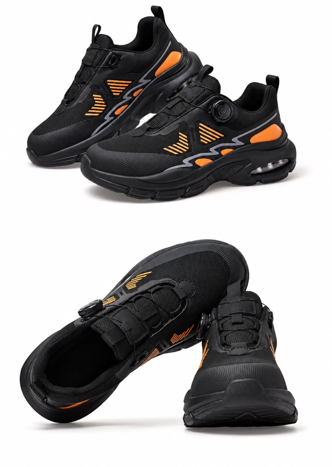 Pair of safety shoes on a white background