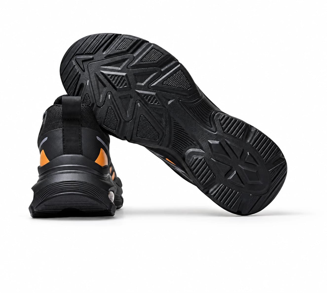 Outsole tread and heel profile on a white background