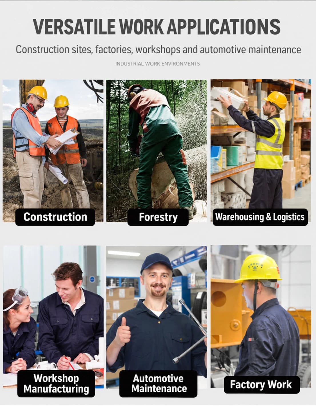 Industrial work applications