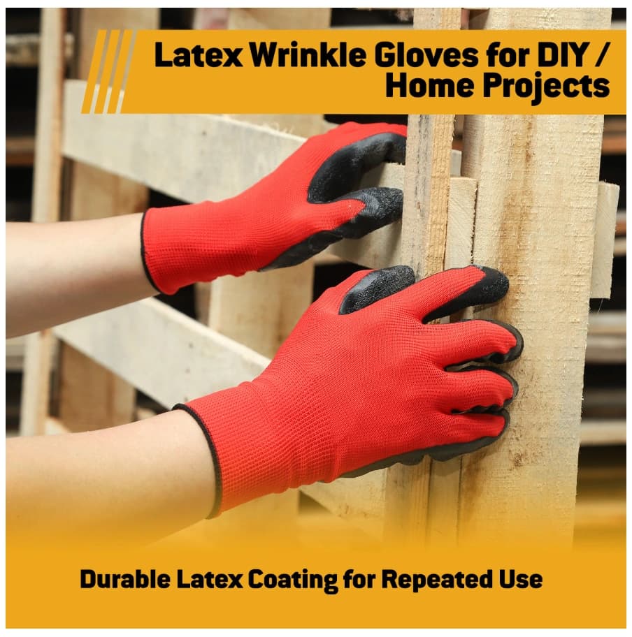 Latex crinkle gloves for DIY and home projects