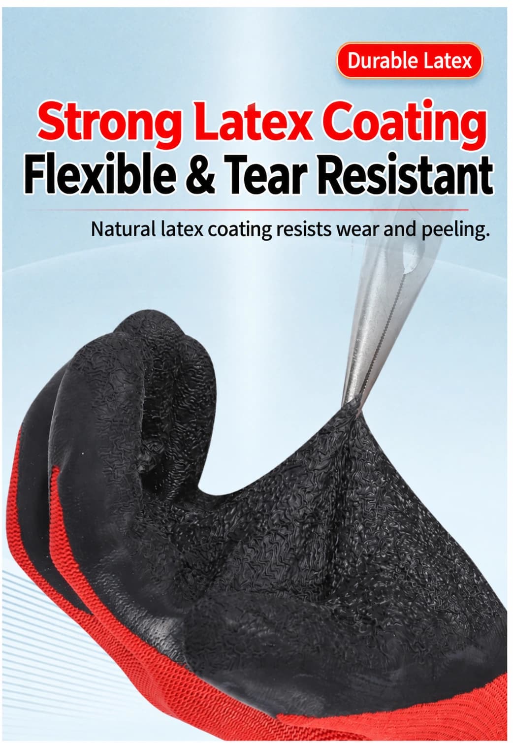 Flexible latex coating detail