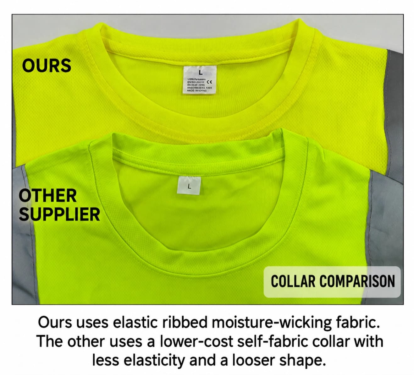 Ribbed collar construction comparison