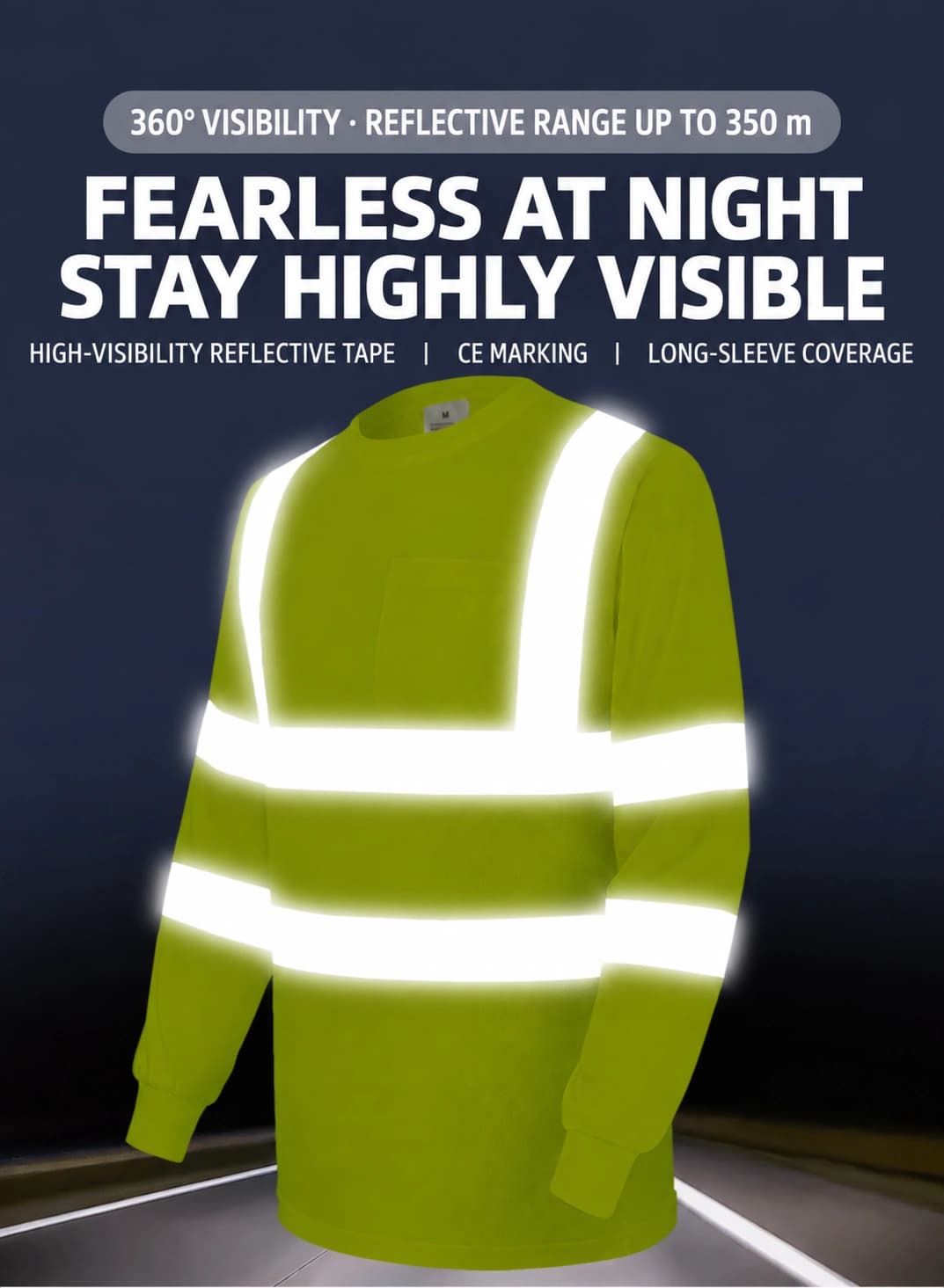 Reflective tape appearance under nighttime illumination