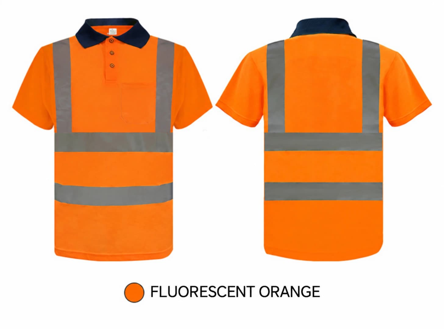 Fluorescent orange short sleeve polo shirt