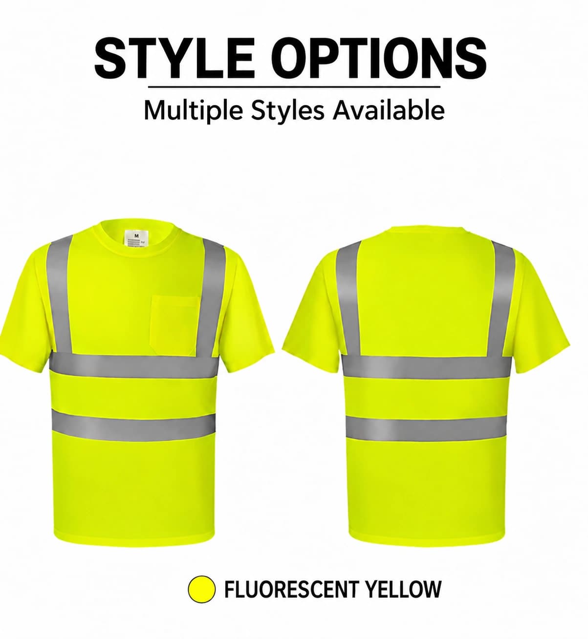 fluorescent yellow short sleeve crew-neck shirt