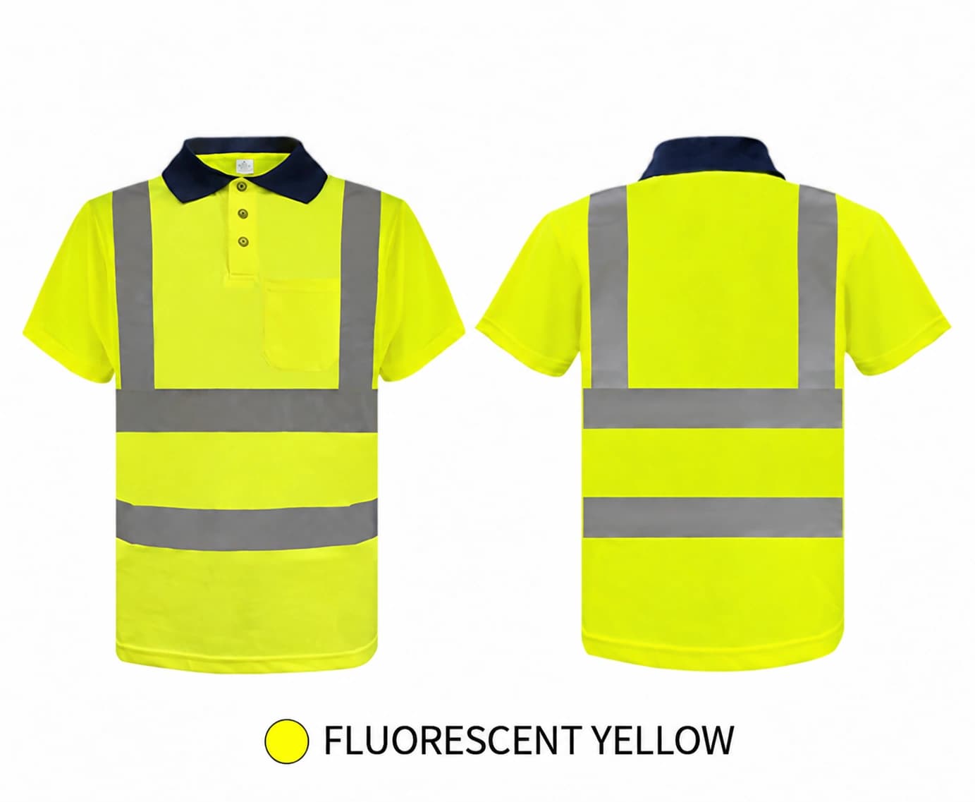 fluorescent yellow short sleeve polo shirt