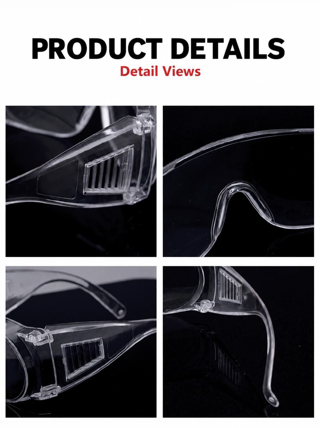 Safety glasses product detail views