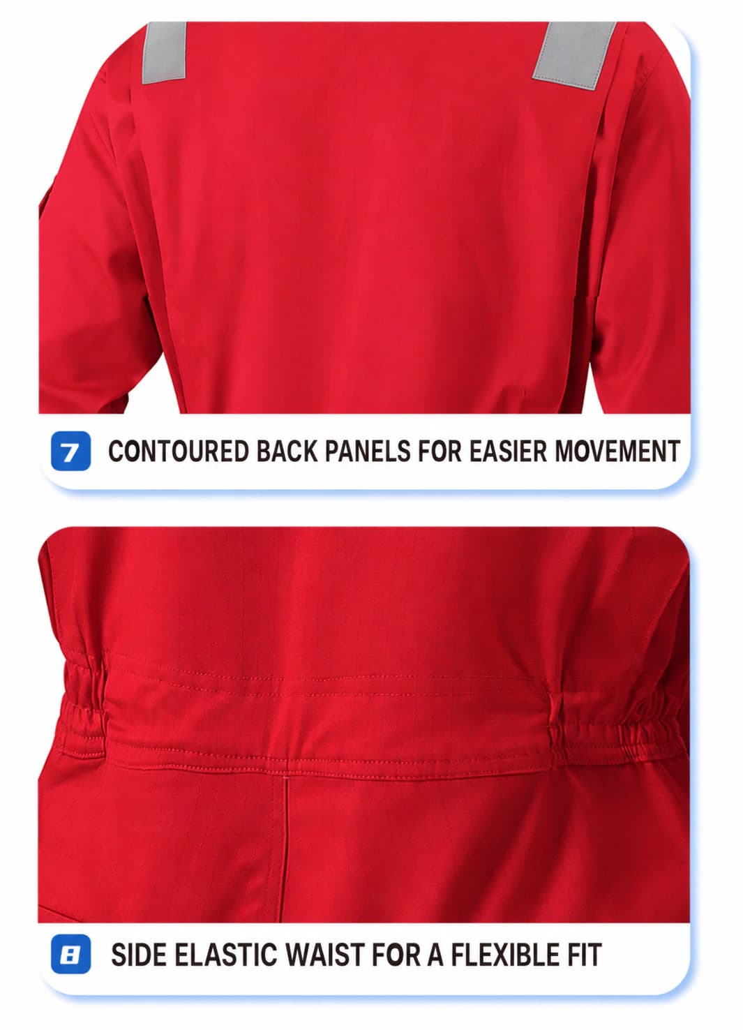 Back panel and side waist adjustment details