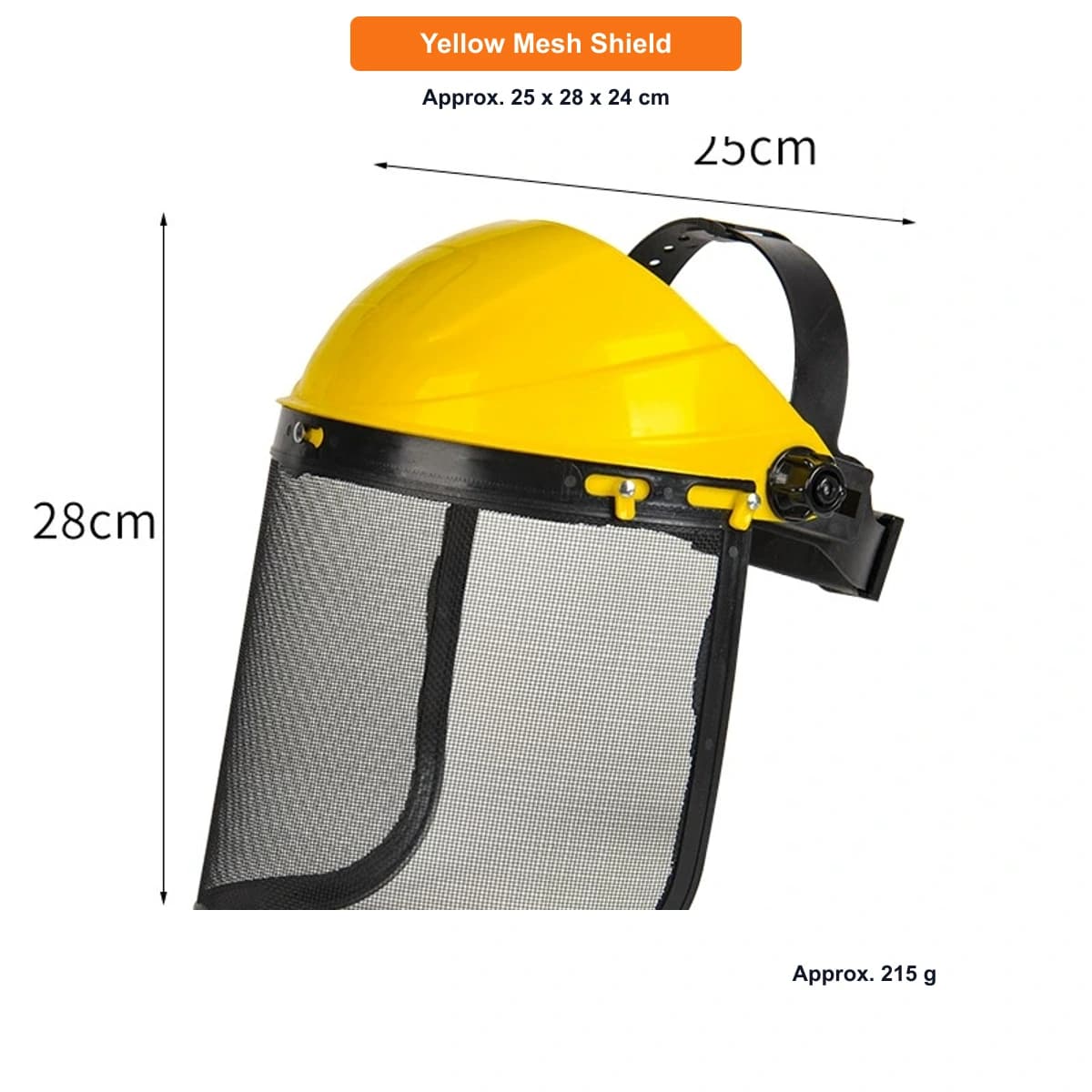 Wire Mesh Grass Trimmer Face Shield with Adjustable Headgear